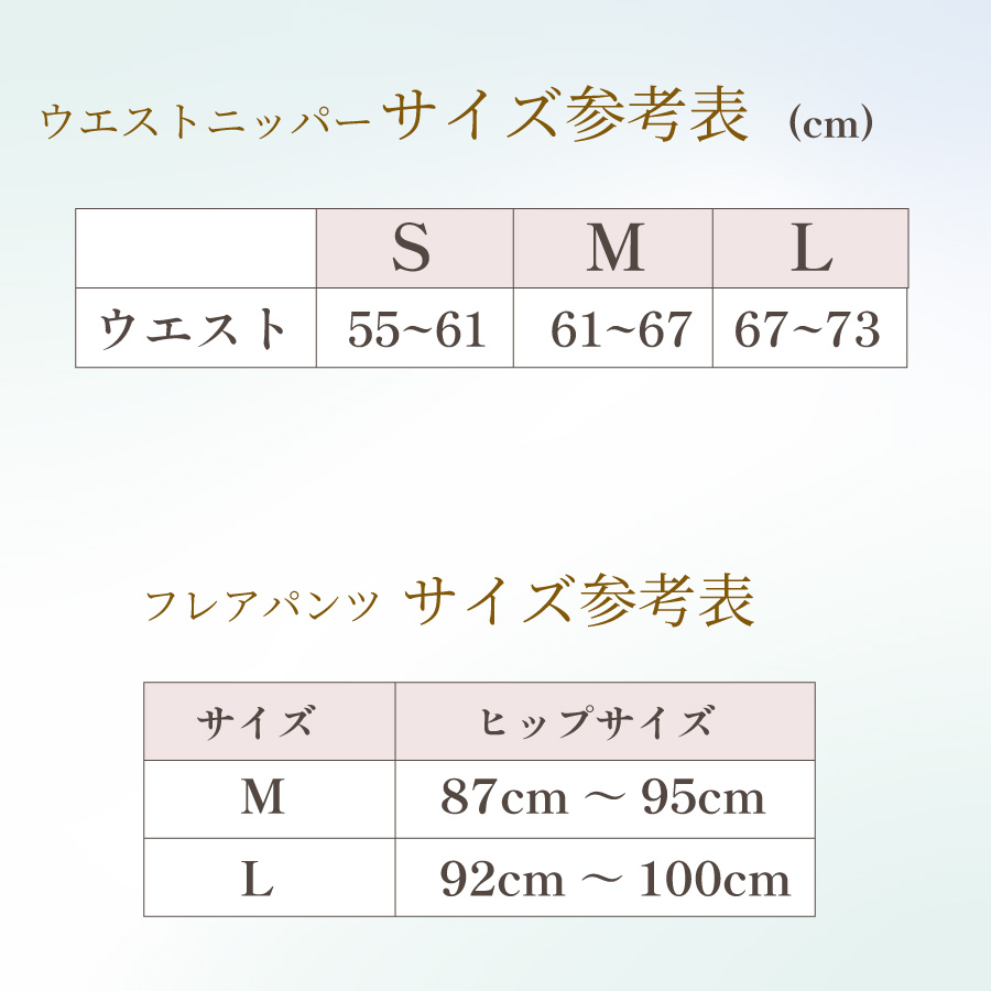 ブライダルインナー サイズ表