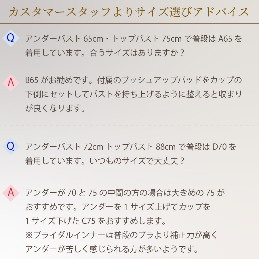 ブライダルインナー　よくある質問