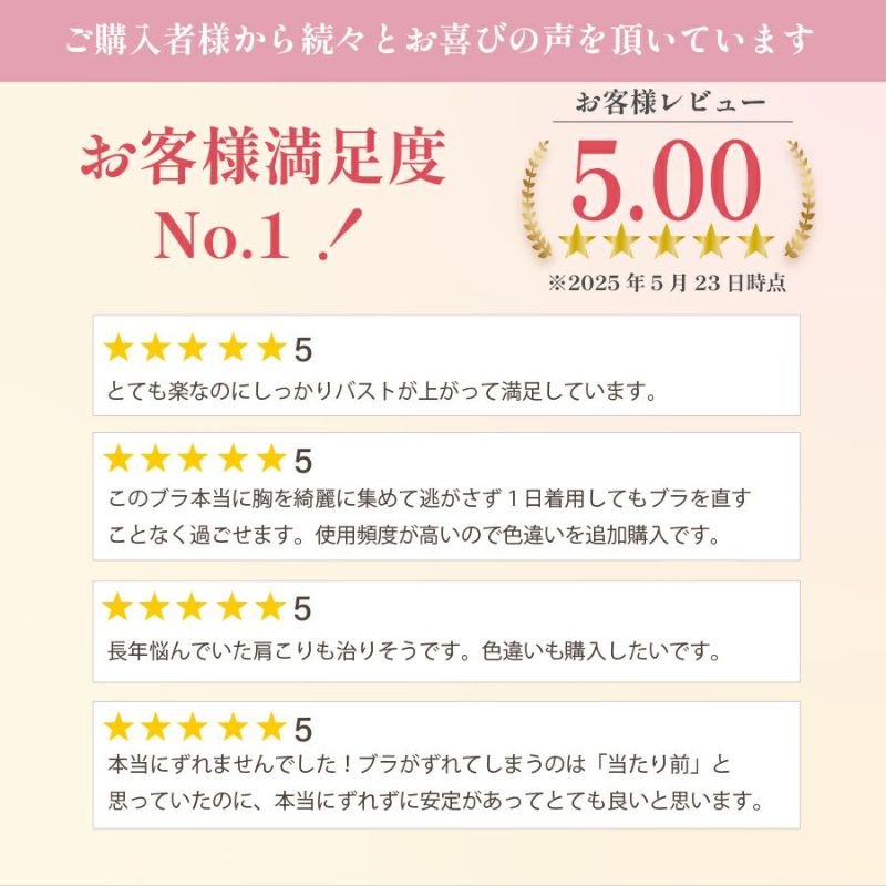 モアスライドノンワイヤーブラのレビュー評価