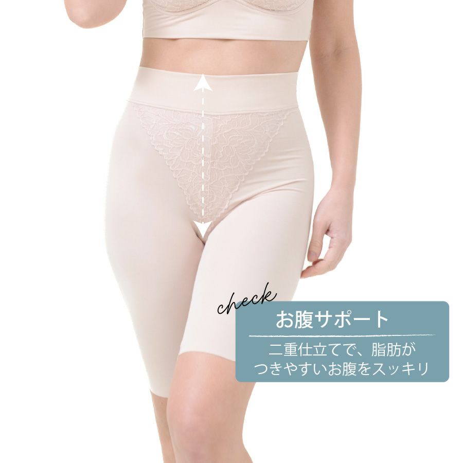 お腹まわりは二重仕立て