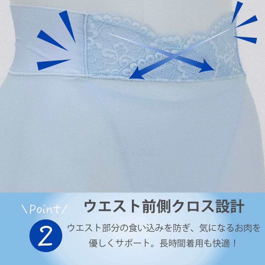 ウエスト前部分クロス設計