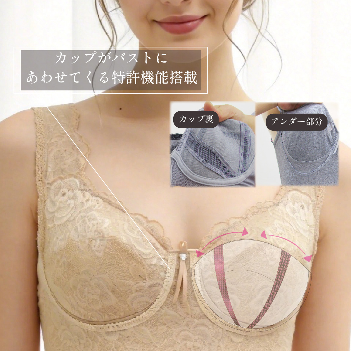 モアスライド機能がついたカップ