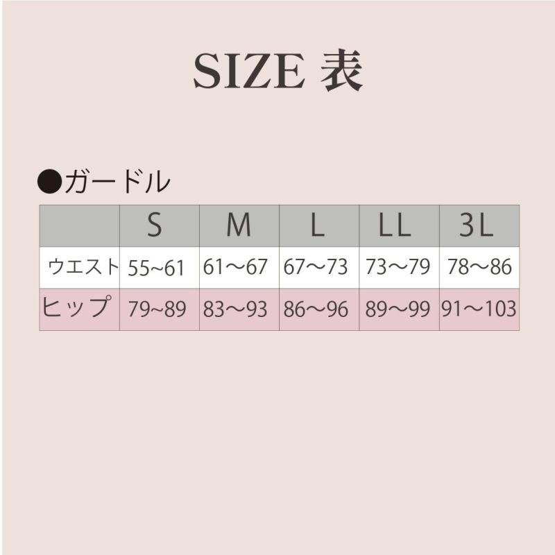 ガードル　適応サイズ表