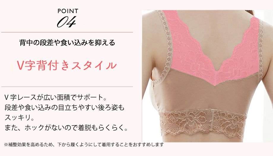 YTA60モアライトシリーズノンワイヤーブラ2枚組背中V字スタイル