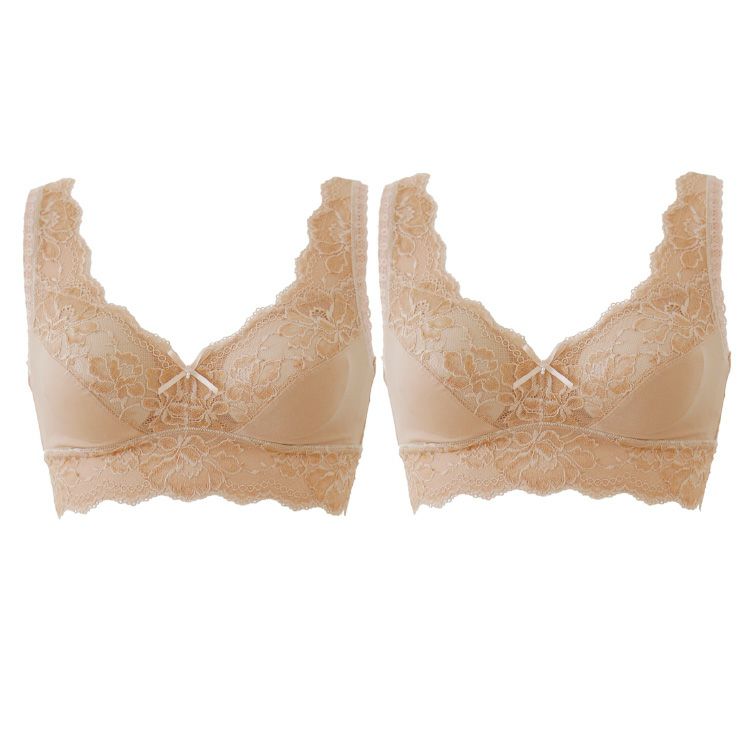 YTA60モアライトシリーズノンワイヤーブラ2枚組　ベージュ